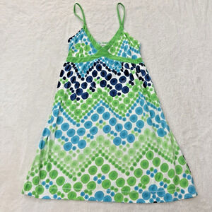 Aeropostale Womens Y2K Babydoll Dress Size Large Preppy Green Blue NWT